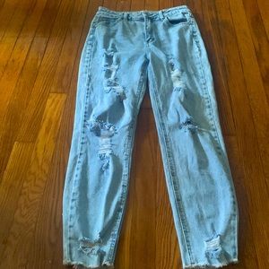 Acid Wash Ripped Boyfriend Jeans